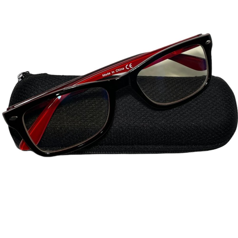 Eyekepper Classic Vintage Style Computer Reading Glasses-Black/Red